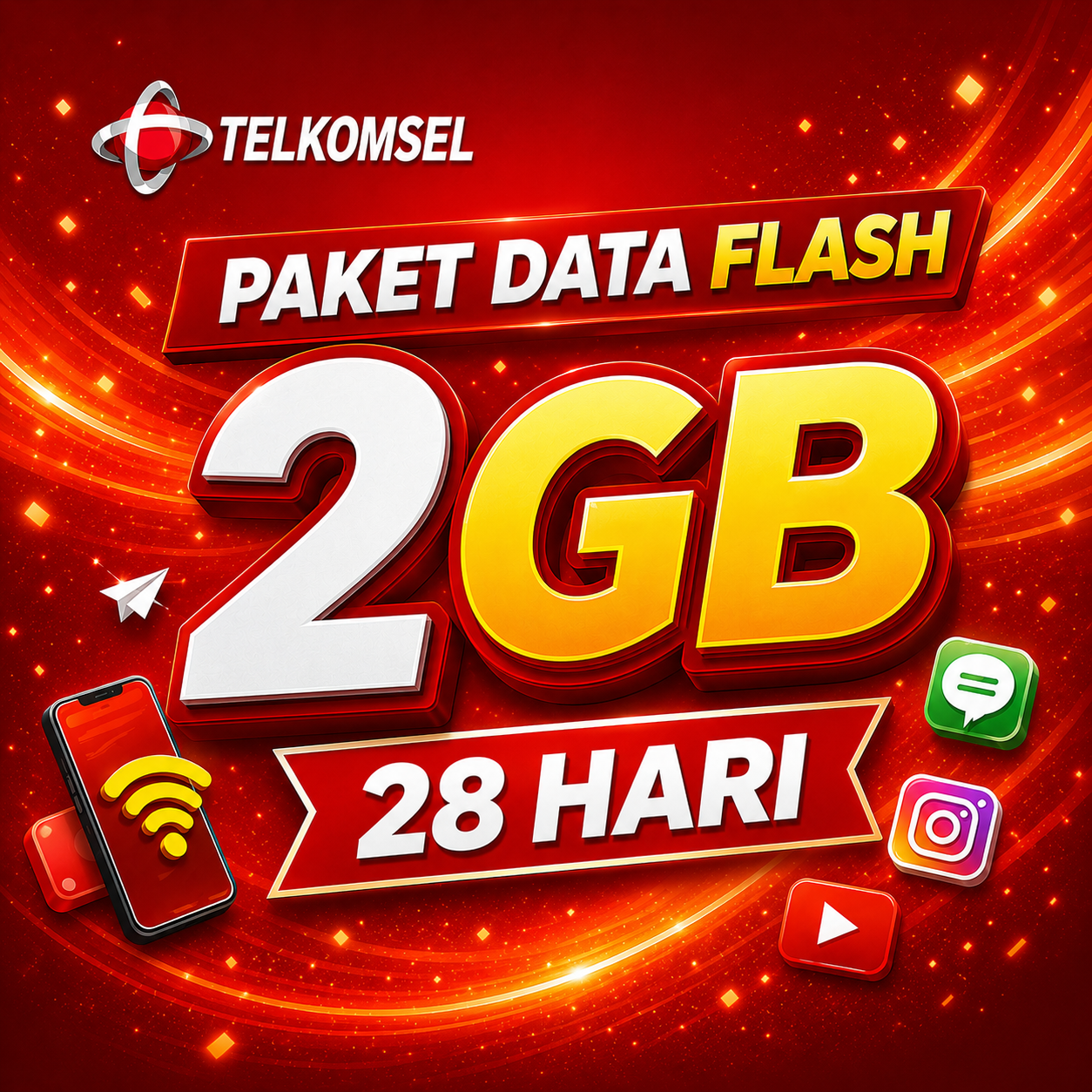 2GB TSEL Paket Data Flash 28 Hari