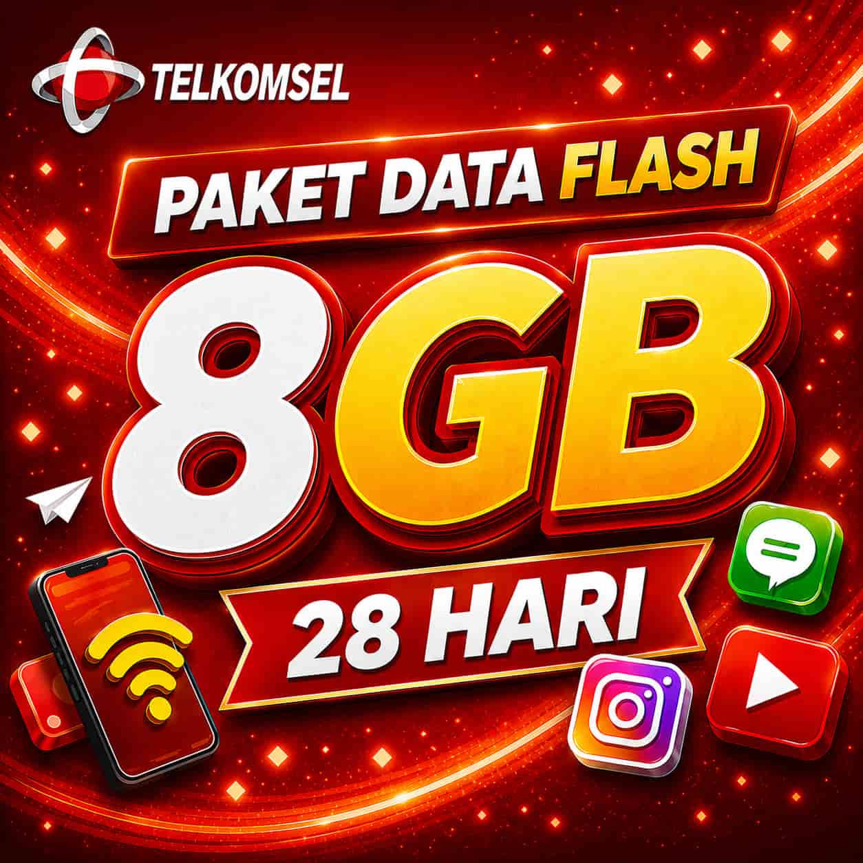 8GB TSEL Paket Data Flash 28 Hari