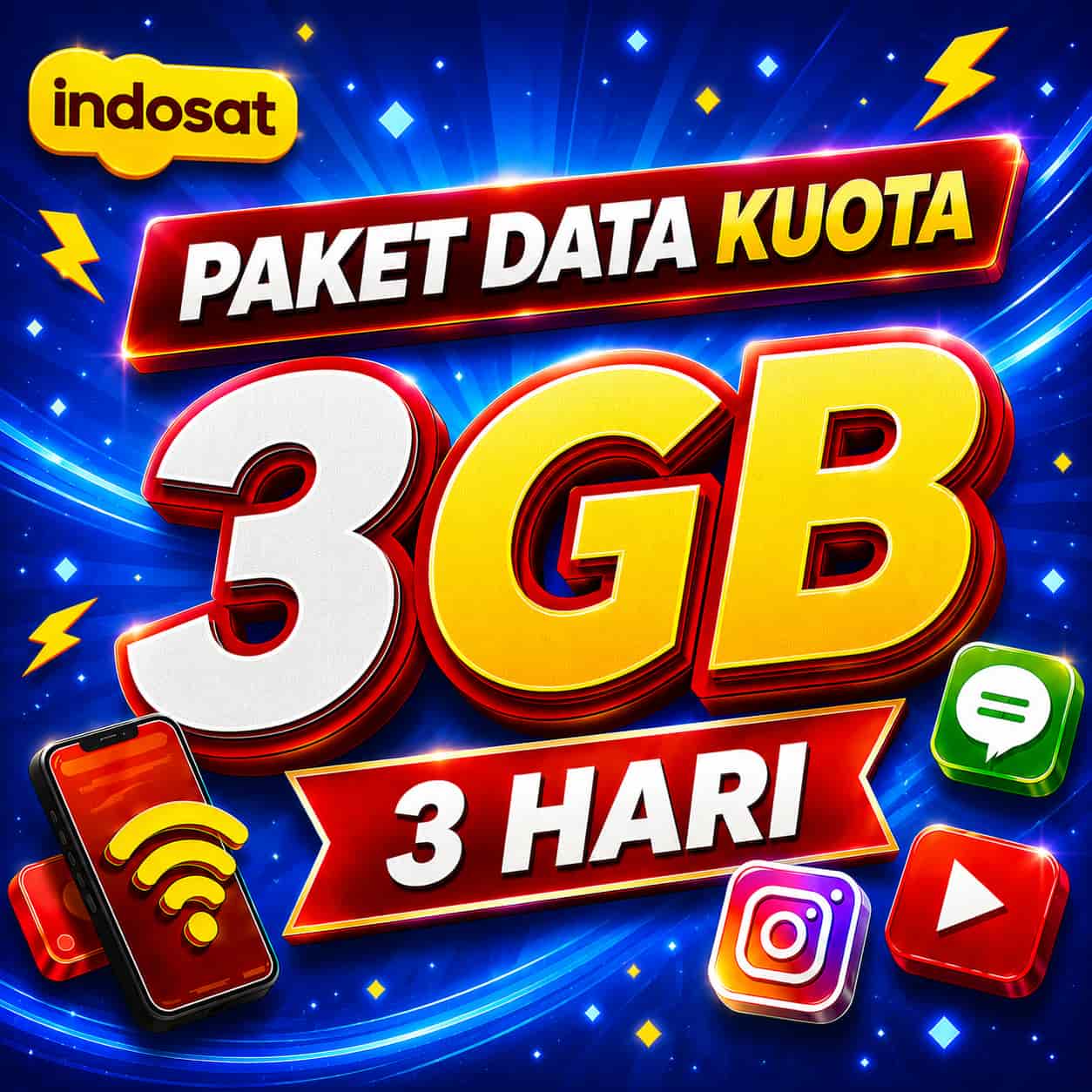 Kuota 3GB Indosat 3 Hari