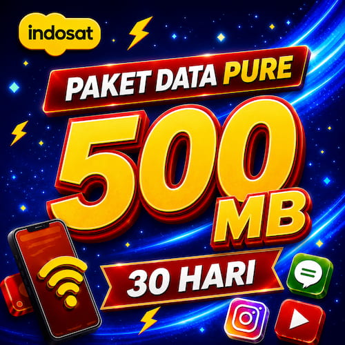 Indosat Data Pure 500MB 30 Hari