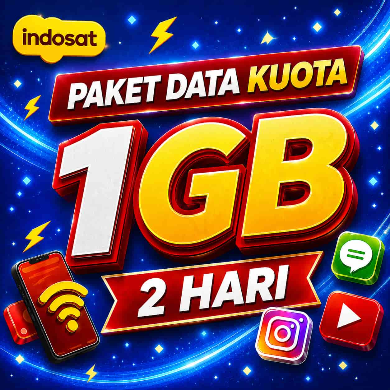 Kuota 1GB Indosat 2 Hari