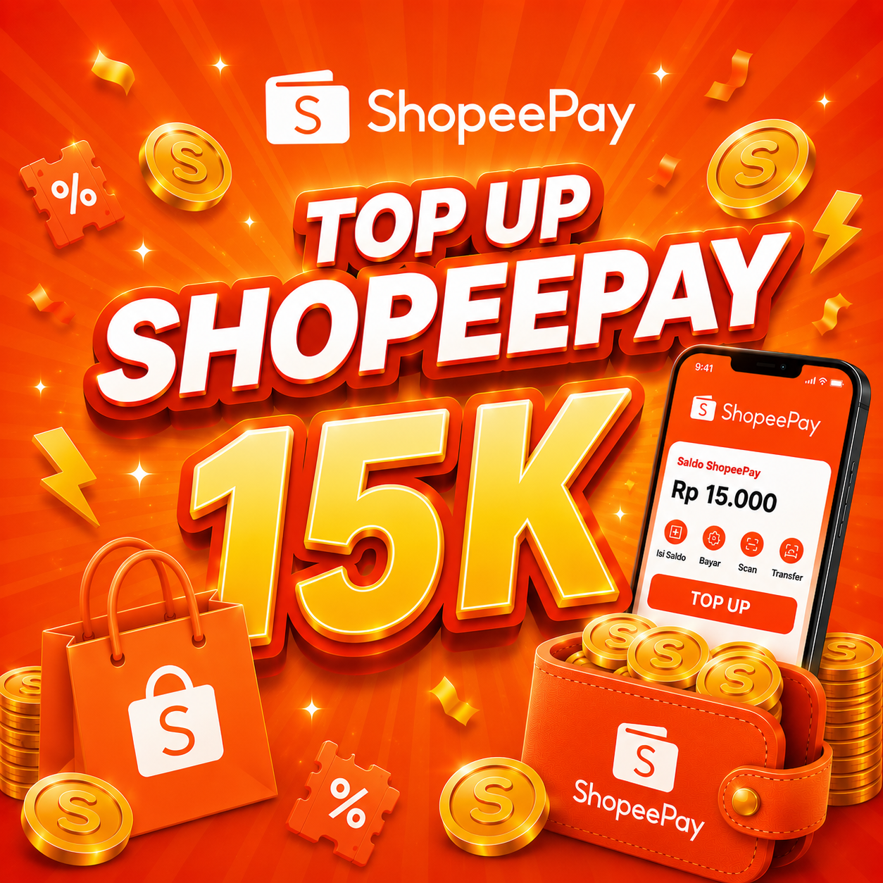Topup ShopeePay 15K