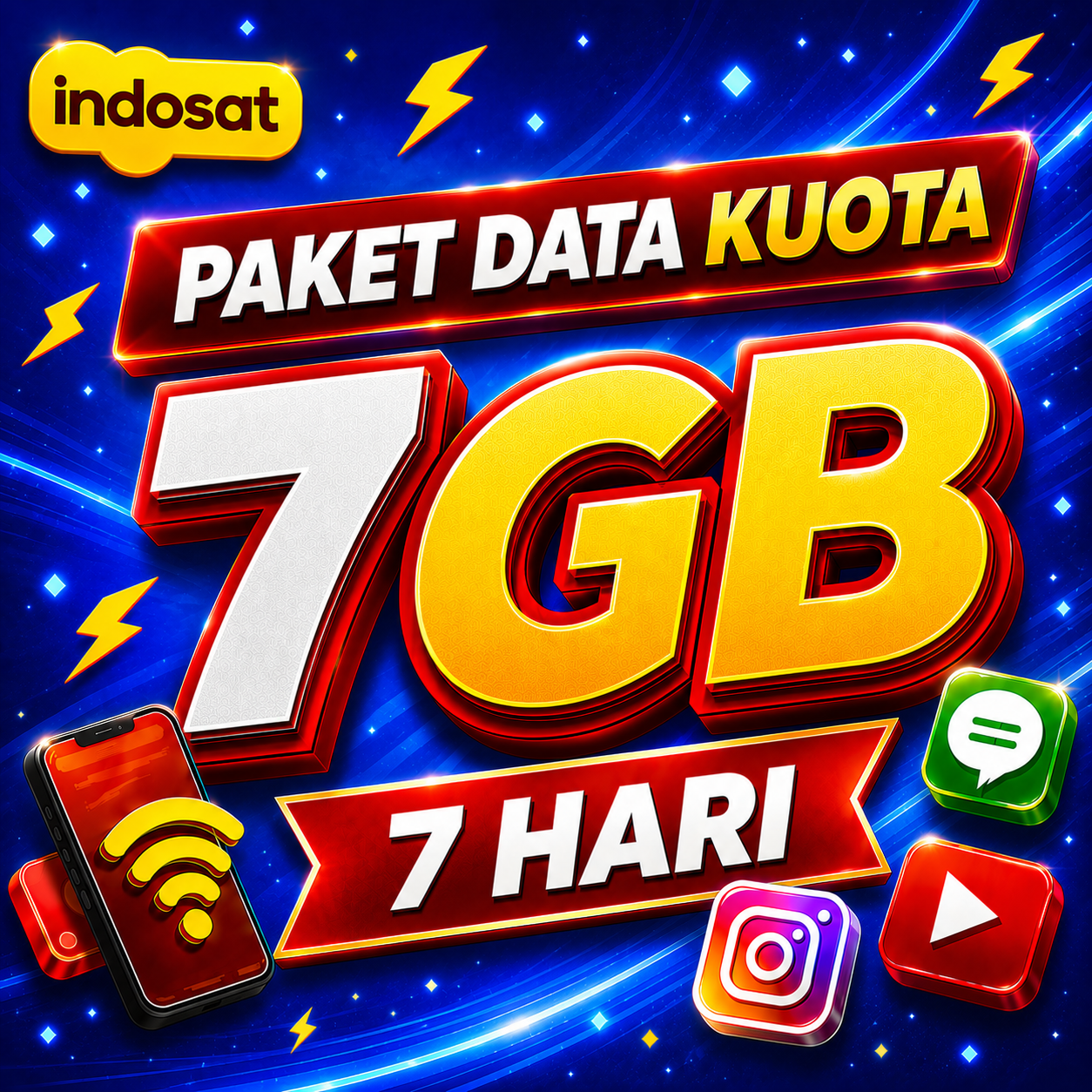 Kuota 7GB Indosat 7 Hari