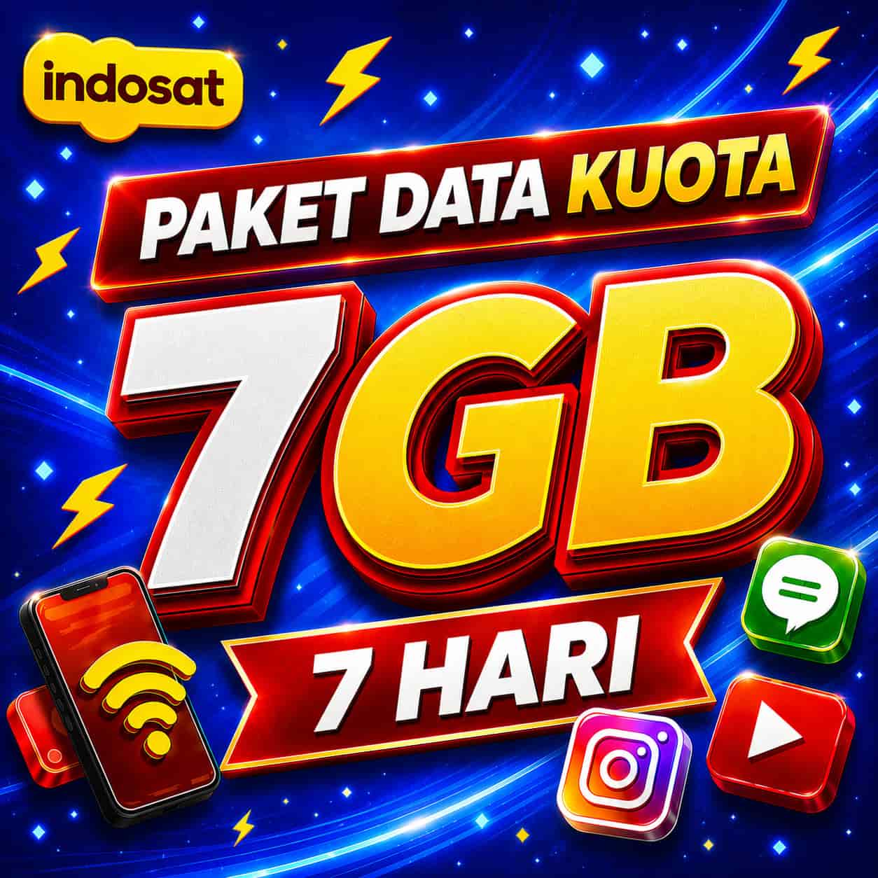 Kuota 7GB Indosat 7 Hari