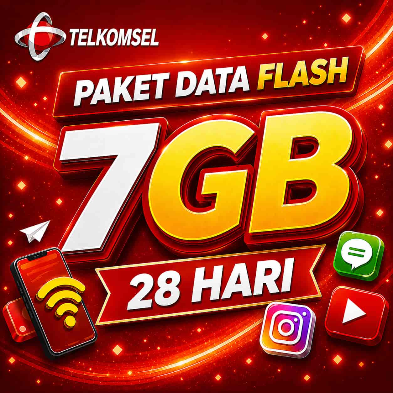 7GB TSEL Paket Data Flash 28 Hari