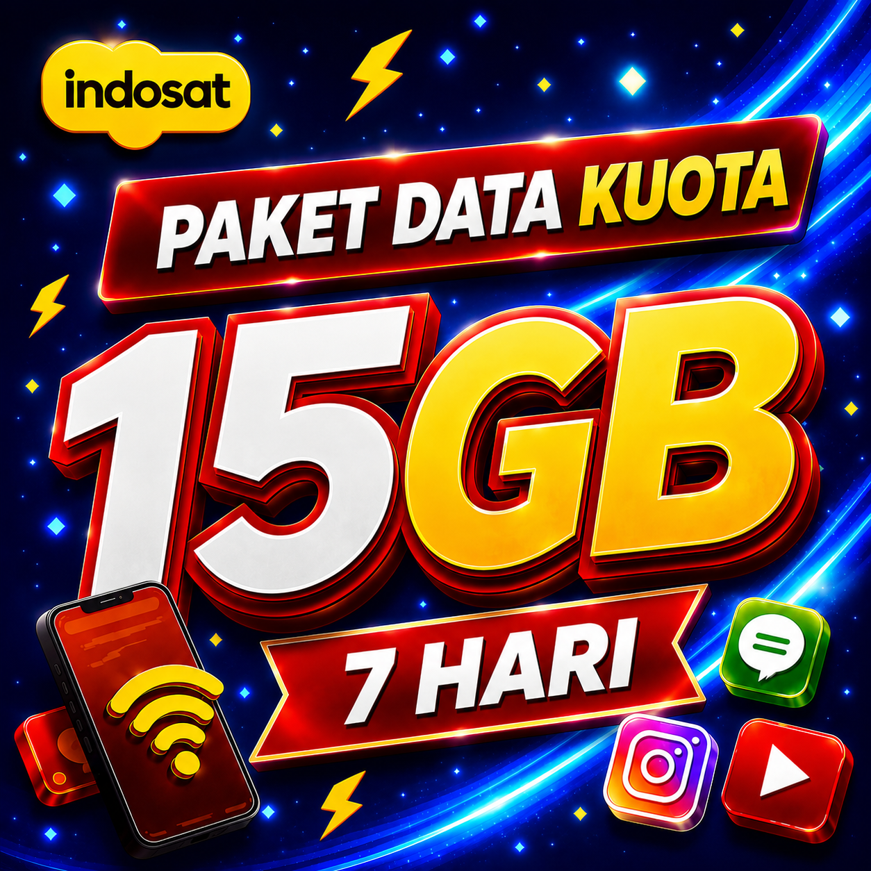Kuota 15GB Indosat 7 Hari