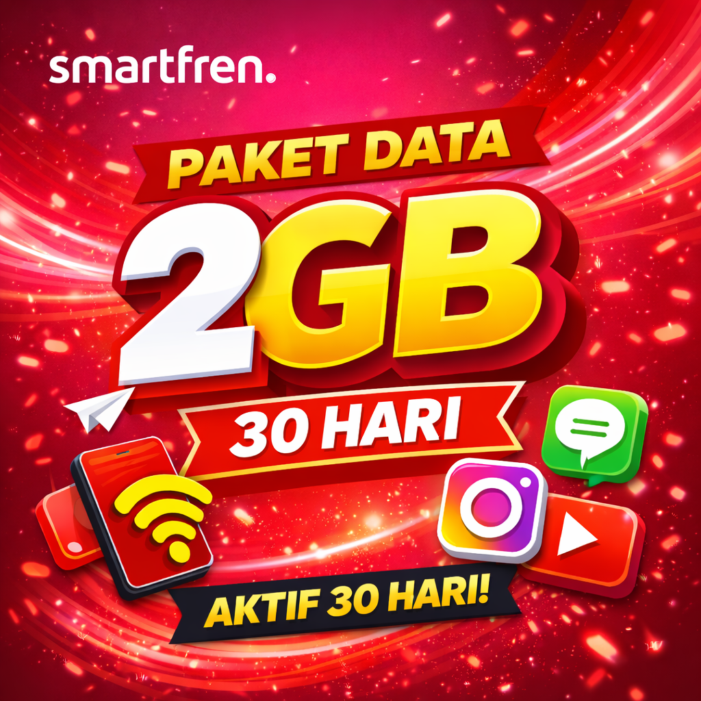 2GB Nonstop Smartfren + unlimited apk 10hr bonus 200 token